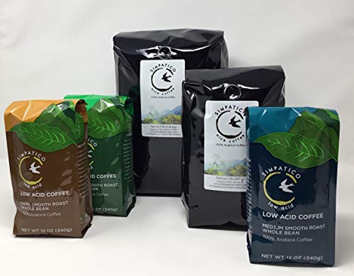 Simpatico Low Acid Coffee - Regular - Organic Dark - Ground (2 pound bag)
