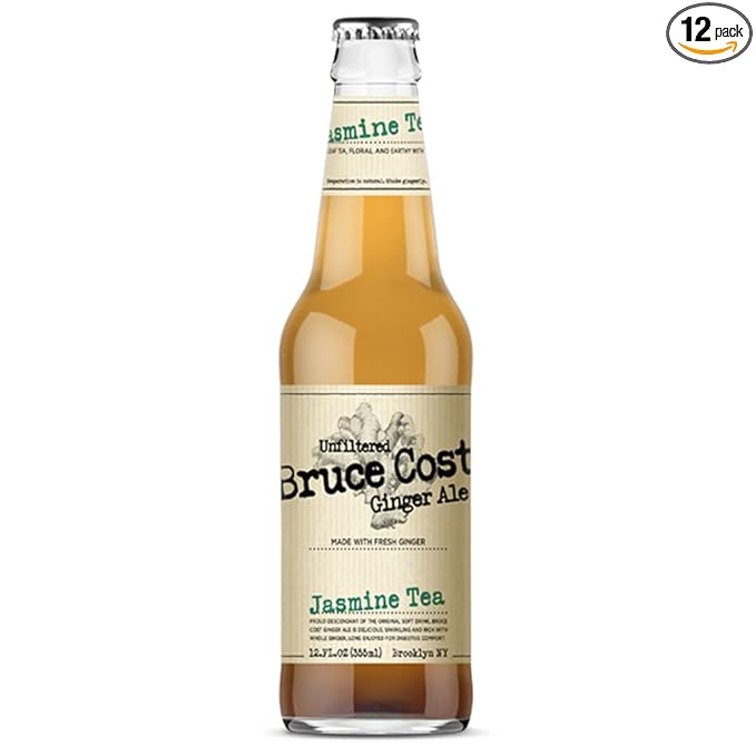 Bruce Cost - Unfiltered Ginger Ale - Jasmine Tea - 12 oz (12 Glass Bottles)