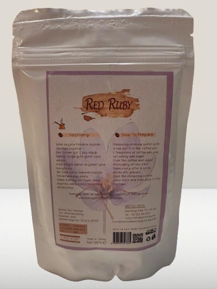 Red Ruby Saffron Turkish Coffee – 100g (Pack of 2) – Premium Ground Turkish Coffee Infused with Natural Saffron – Rich Aromatic Authentic Middle Eastern Blend