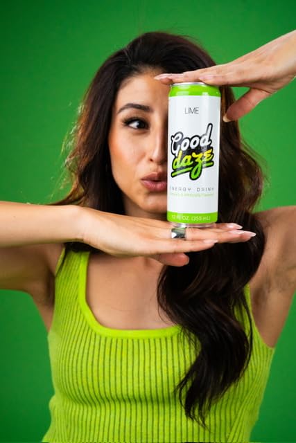 Good Daze Energy Drink with 200mg of Caffeine from Tea Sugar Free B Vitamins L-Theanine Pre Workout Performance with Antioxidants Lime 12FL OZ Cans (Pack of 12)