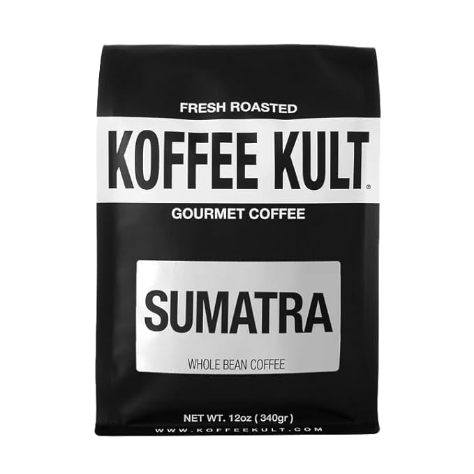Koffee Kult Sumatra Coffee Beans Dark Roast - Indonesian Fresh Roasted Coffee Beans (Whole Bean 12oz)