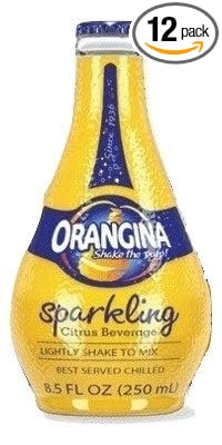 Orangina Sparkling Fruit Drink Made with Real Orange Pulp (8.5oz Glass Bottles (Pack of 12))