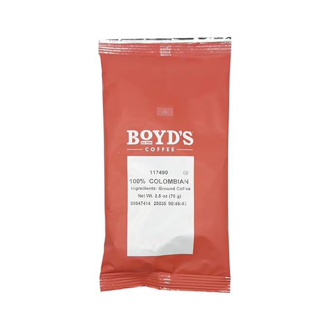 Boyd's 100% Colombian Ground Coffee Light Roast 5 Pack (2.5 oz Each) – 12.5 oz Total – Same Great Coffee Different Package – Rich &amp Smooth Flavor