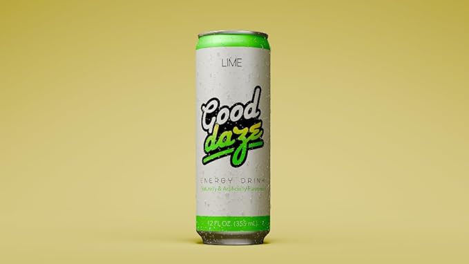 Good Daze Energy Drink with 200mg of Caffeine from Tea Sugar Free B Vitamins L-Theanine Pre Workout Performance with Antioxidants Lime 12FL OZ Cans (Pack of 12)