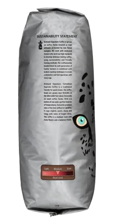 Colombian Supremo Coffee Whole Bean Medium Roast – Quality Kirklant – Kosher Certified 3 lbs Bag
