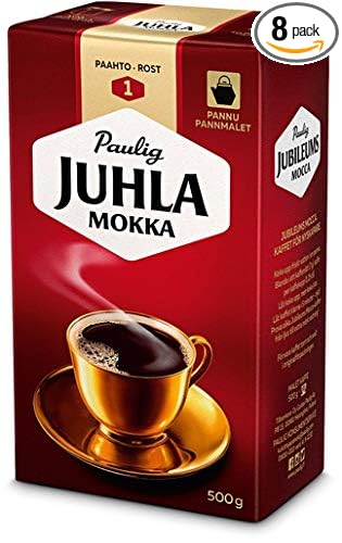 Paulig Juhla Mokka coarse ground Coffee 8 Packs of 500g