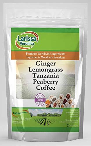 Ginger Lemongrass Tanzania Peaberry Coffee (Gourmet Naturally Flavored Whole Coffee Beans) (16 oz ZIN: 560674)