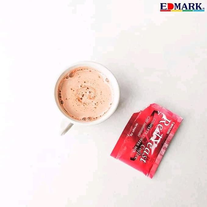 EDMARK Red Coffee - ZERO Sugar | Organic Instant Coffee w/Rose Petal Extract | Aromatic Red Coffee Pods for Daily Energy Focus Wellness &amp Coffee Lovers | 15g x 20 Convenient Sachets