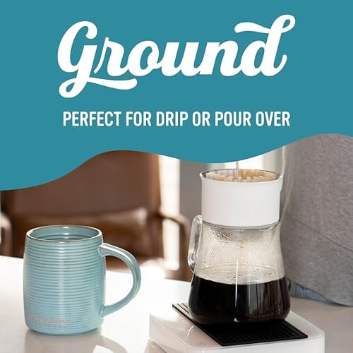 Caribou Coffee Medium Roast Naturally Decaffeinated Ground Coffee 100% Arabica Coffee - Caribou Blend 72 Ounces (6 Bags of 12 Ounces)