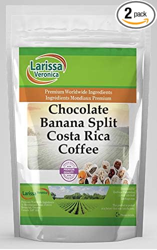 Chocolate Banana Split Costa Rica Coffee (Gourmet Naturally Flavored Whole Coffee Beans) (16 oz ZIN: 563788) - 2 Pack