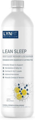 Lean Sleep Maximum Strength Fast Acting Liquid Melatonin w/Magnesium &amp Electrolytes - 1.01 Pint