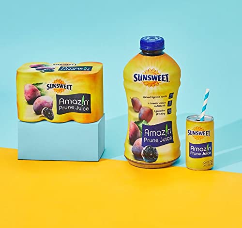 Sunsweet Amazin Prune Juice | Gluten Free Vegan Low Fat Unsweetened Unsulfured | High in Dietary Fiber + other Natural Minerals | Packs of Six 64oz Bottles