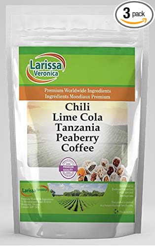 Chili Lime Cola Tanzania Peaberry Coffee (Gourmet Naturally Flavored Whole Coffee Beans) (8 oz ZIN: 568993) - 3 Pack