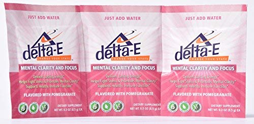 Delta-E Mental Clarity &amp Focus! Energy Drink Non-GMO 100% Vegan &amp Gluten Free (3 Packets)