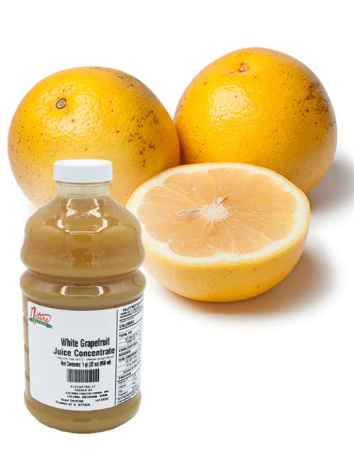 Nature Blessed 100% White Grapefruit Juice Concentrate - 4 Quarts (4/32 fl oz bottles) Especially good for Home Vintners Home Brewers Smoothies a Refreshing Drink or Making Jelly
