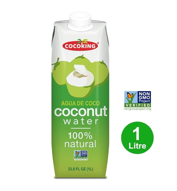 Cocoking Coconut Water 100% Natural Non-GMO Verified No Added Sugar 33.8 FL OZ (1L) Pack of 12