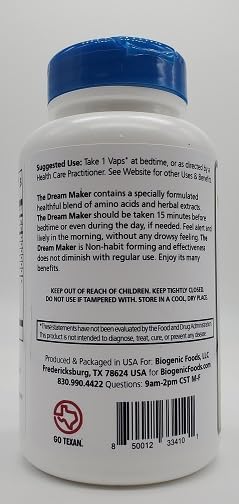 Dream Maker – P.M. Formula for Relaxation Calm &amp Restful Sleep Veggie Capsules