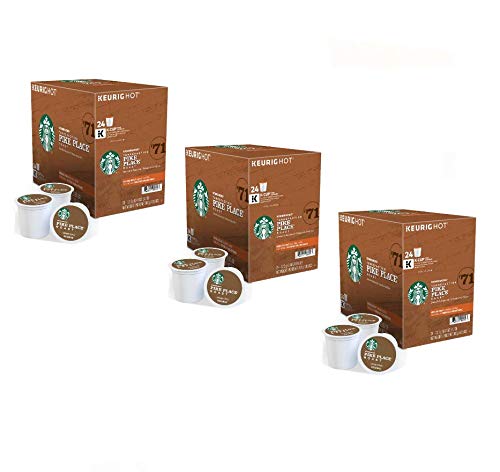 Starbucks Pike Place single serve capsules for Keurig K-Cup pod brewers 24 Count (Pack of 3)