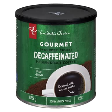 President's Choice Gourmet Decaffeinated Medium Roast Fine 100% Arabica Coffee 875g/30.9 oz. {Imported from Canada}