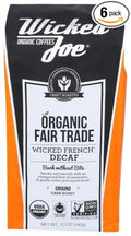 Wicked Joe Coffee Ground Decaf Dark Roast 12 oz (Pack of 6)