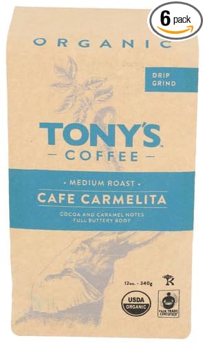 Tonys Coffee Ground Carmelita 12 oz (Pack of 6)