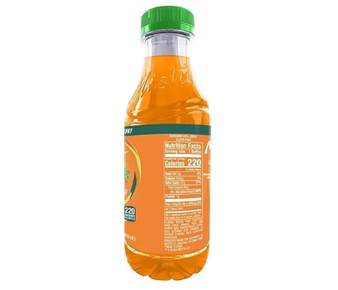 Mis-tic Vibrant Flavor Orange Carrot Juice 16 fl oz - 12 Bottles (Pack of 12 Orange Carrot)
