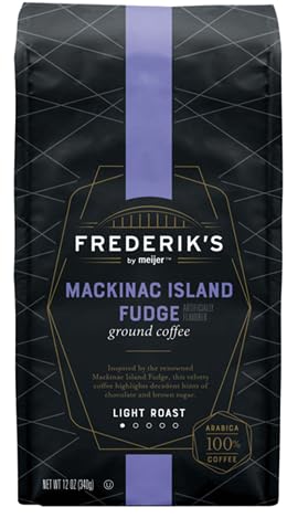 Light Roast 100% Arabica Coffee Ground Coffee MackinacIsland Fudge (1 Bag 12 oz.)