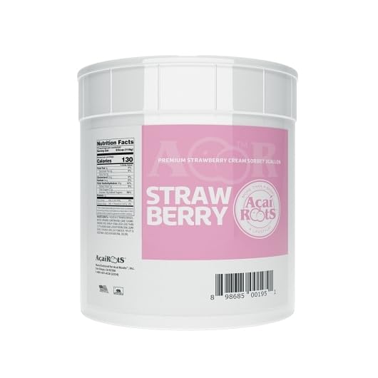 Acai Roots Premium Strawberry Sorbet 3 Gallon