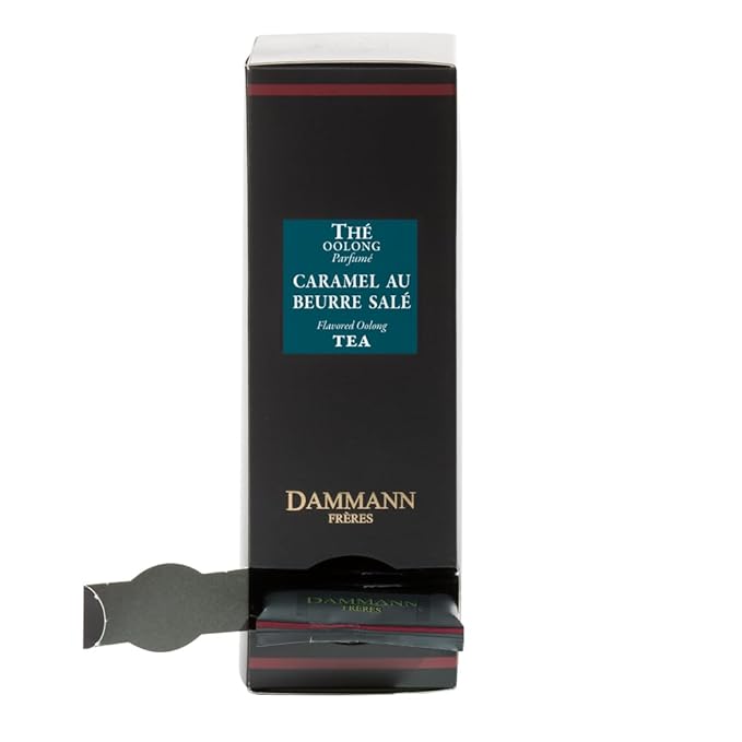 Dammann Freres Sachets Caramel au Beurre Oolong Black Tea Bags Premium Gourmet French Tea Individually Wrapped 24 Count (Single Pack)