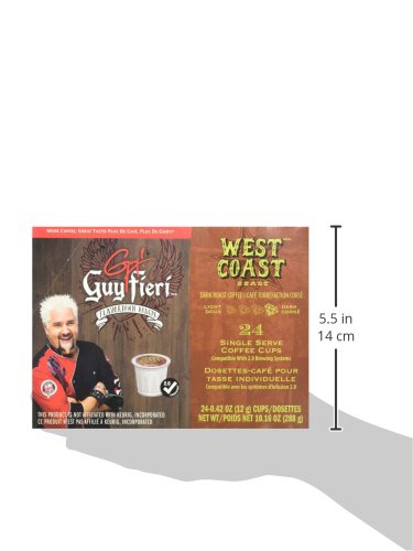 Guy Fieri Flavortown Roasts Coffee Pods West Coast Roast Bold Dark Roast Coffee Single Serve Coffee Cups for Keurig K Cup Brewers 24 Count (Pack of 3)