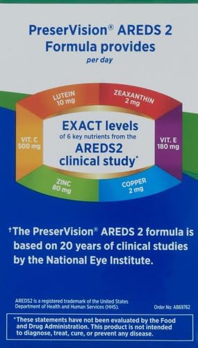 PreserVision AREDS 2 Eye Vitamin &amp Mineral Supplement Contains Lutein Vitamin C and E Zeaxanthin Zinc 120 Softgels (Packaging May Vary) (Pack of 2)
