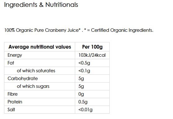 Biona Organic - Cranberry - Pure Pressed Juice - 750ml