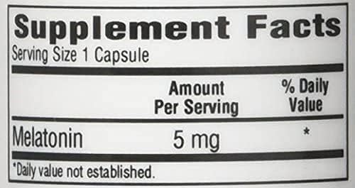 Bio-Tech Pharmacal Melatonin (5 mg) 100 Capsules – All-Natural Supplement – Support Sleep Cardiovascular Immune &amp Bone Health – No Dairy Fish Gluten Peanut Shellfish GMOS &amp Soy – No