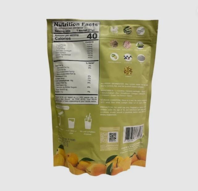 Cris Cosmetics Milky Mango Glutathione and Collagen Drink 10 Sachets