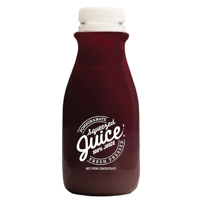 Squeezed Juice 100% Pomegranate Juice 11 FL OZ (2) 6 Pack Bottles 12 Bottles Total | HPP Pasteurized | Not from Concentrate | Fresh Pressed | California Fruit Juice | Kosher