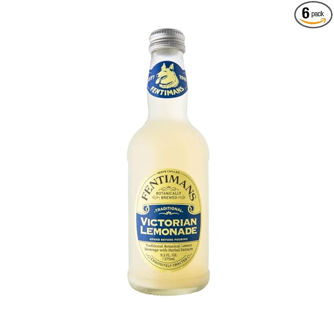 Fentimans Sparkling Victorian Lemonade - Sparkling Lemonade Lemon Sparkling Water Great Over Ice or as Mixer All Natural Ingredients Craft Soda Botanically Brewed - 275 ml (Case of 6)