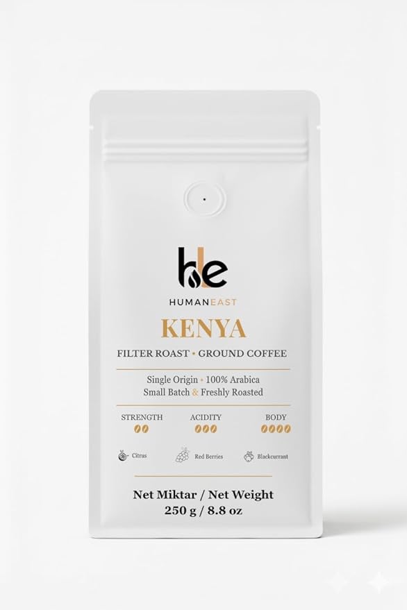 Humaneast Kenya Single Origin Ground Coffee 8.8 oz (250 g) Medium Roast Specialty Coffee