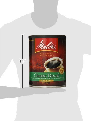 Melitta Coffee Classic Decaf Ground Medium Roast 10.5-Ounce Cans (Pack of 12)