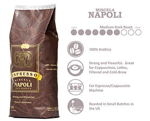 Grande Italia Espresso Small Batch Artisan Roasted Miscela Napoli 2 Lbs. bag