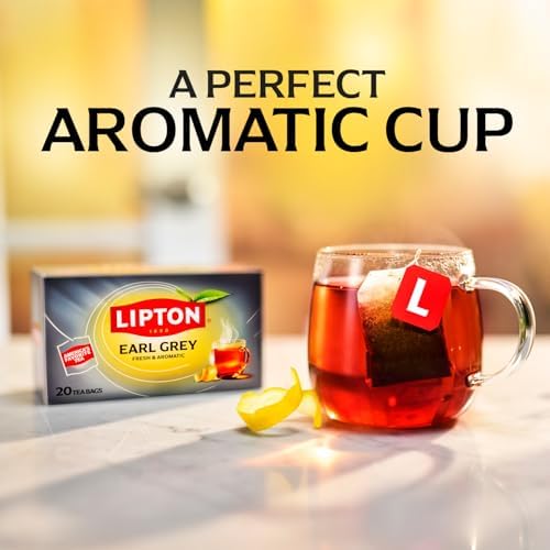 Lipton Earl Grey Tea Bags Flavored Teabags 120 Total Bags (20ct - Pack of 6)