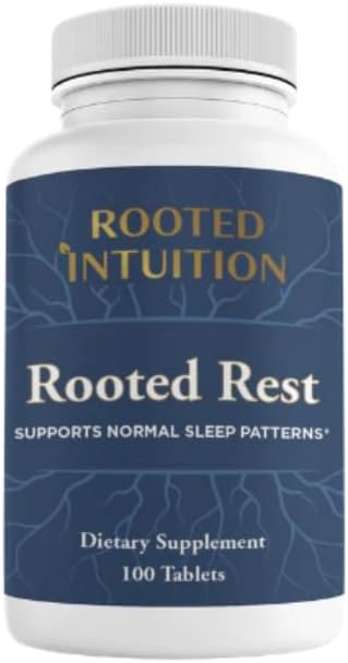 Rooted | Natural Sleep Supplement for Adults - Magnesium Sleep Aid Natural Supplement - Calming with GABA Chamomile &amp Lemon Balm | Relaxation &amp Sleepaid | Rooted Rest | 100 Tablets