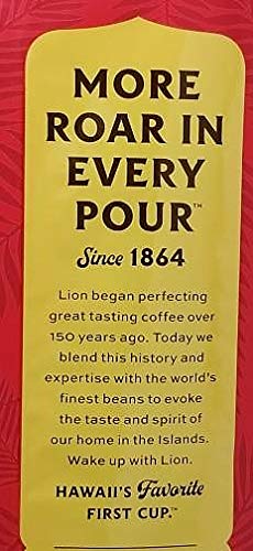Lion Coffee Macadamia Flavor Light Roast - Whole Bean Coffee 24 Ounce Bag