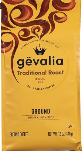 Gevalia Traditional Roast Mild Light Roast Ground Coffee 12 oz Bag (Pack of 6)