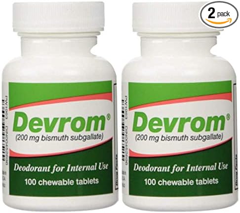 DEVROM Tablets (Internal Deoderant)200MG 100chewable Tablets (2)