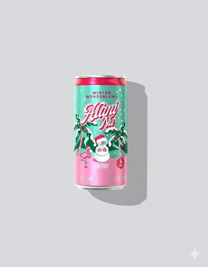 Alani Mini Energy Drinks Sugar free Low Calorie Energy Drinks 8.4 Fl Oz Cans ((Pack of 24) 8.4 Fl Oz Winter Wonderland)