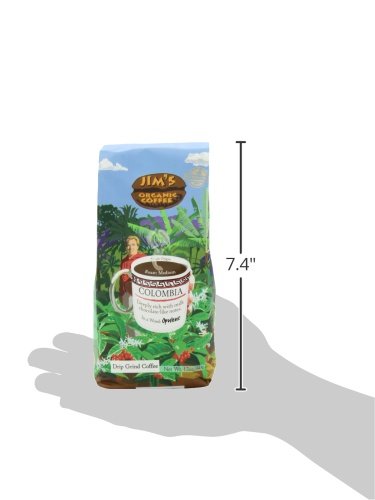 Jim's Organic Coffee Colombian Ground Coffee 12-Ounce