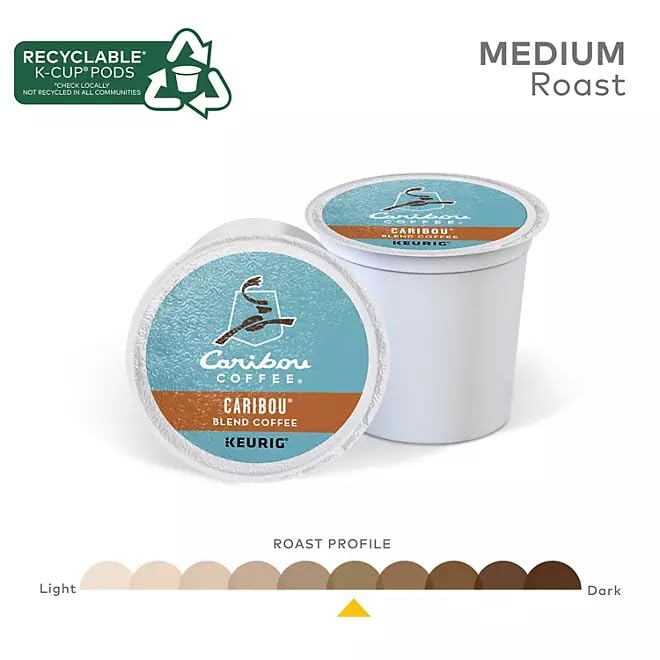 Worldwide Nutrition Bundle Compatible with Caribou Coffee K-Cups Medium Roast – Ground Coffee with Sweet Spicy &amp Berry Notes – 80 Count Single-Serve Pods Caribou Blend Coffee K-Cups with Keychain