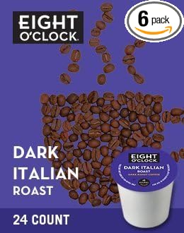 Eight O Clock Dark Italian Roast Single-Serve Keurig K-Cup Pods Dark Roast Coffee 144 Count (6 Boxes of 24 Pods)