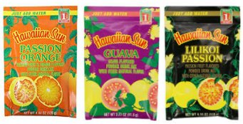 Hawaiian Sun Drink Mix Pack of 3 (Lilikoi Passion Passion Orange Guava)