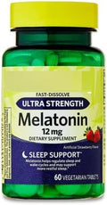 SEDLAV Ultra Strength Melatonin Sleep Support Dietary Supplement Fast-Dissolve Tablets 12 mg 60 Count Sticker